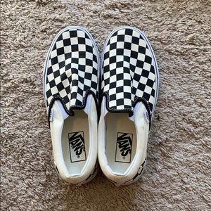 Vans checkered slip ons